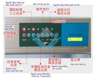 Bảng điều khiển tủ soi màu mực
