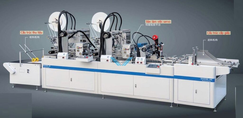 May dan giay chong dinh bang keo 2 may